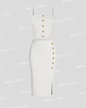 Buttoned Ribbed Co-Ord Set