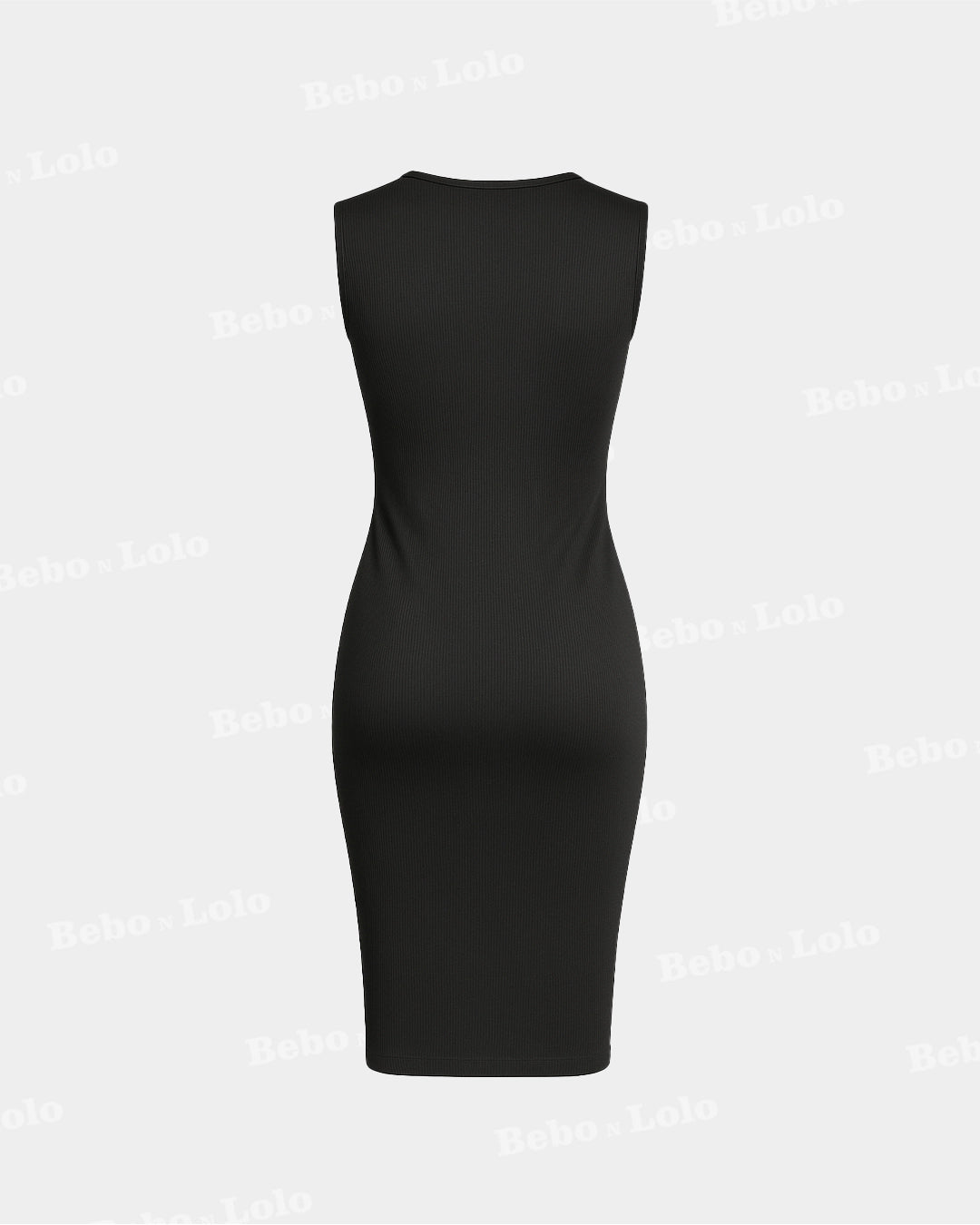 Stretchable Dual Tone Bodycon Midi Dress
