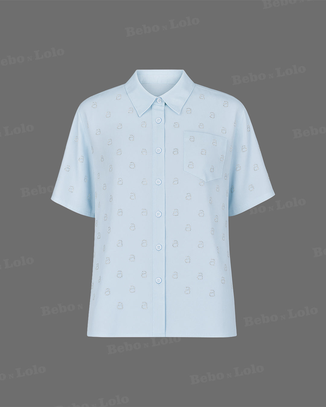 Embroidered Plus Size Shirt with letter "a" design