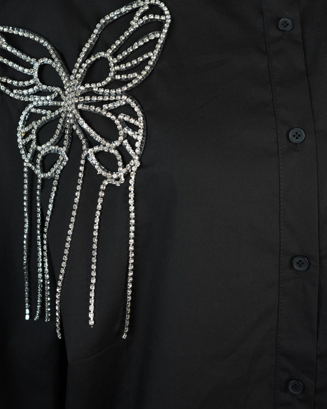 Crystal Studded Butterfly Plus Size Shirt