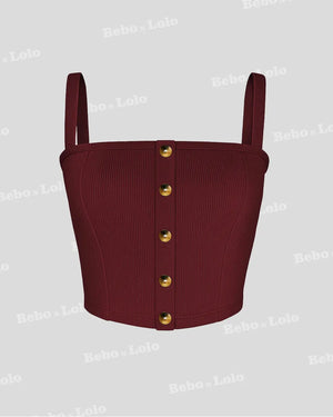 Buttoned Ribbed Co-Ord Set