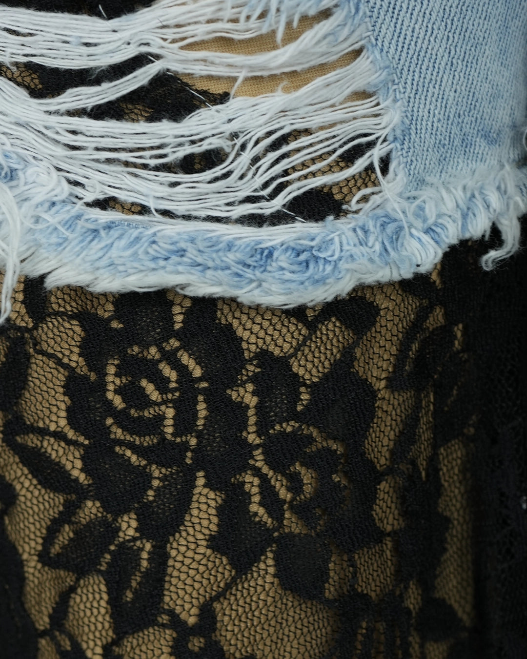 Denim & Luxe Lace Fusion Flared Pants