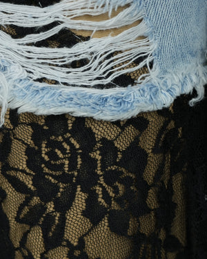 Denim & Luxe Lace Fusion Flared Pants