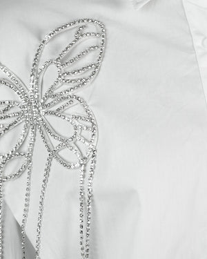 Crystal Studded Butterfly Plus Size Shirt