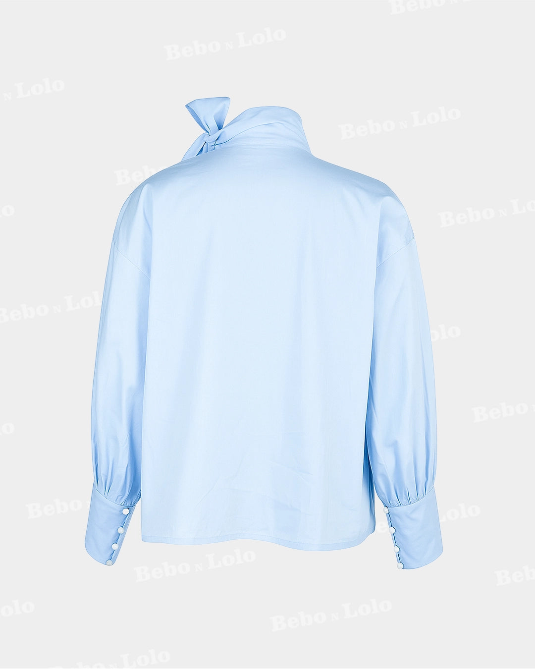 High Neck Shirt with Bow 