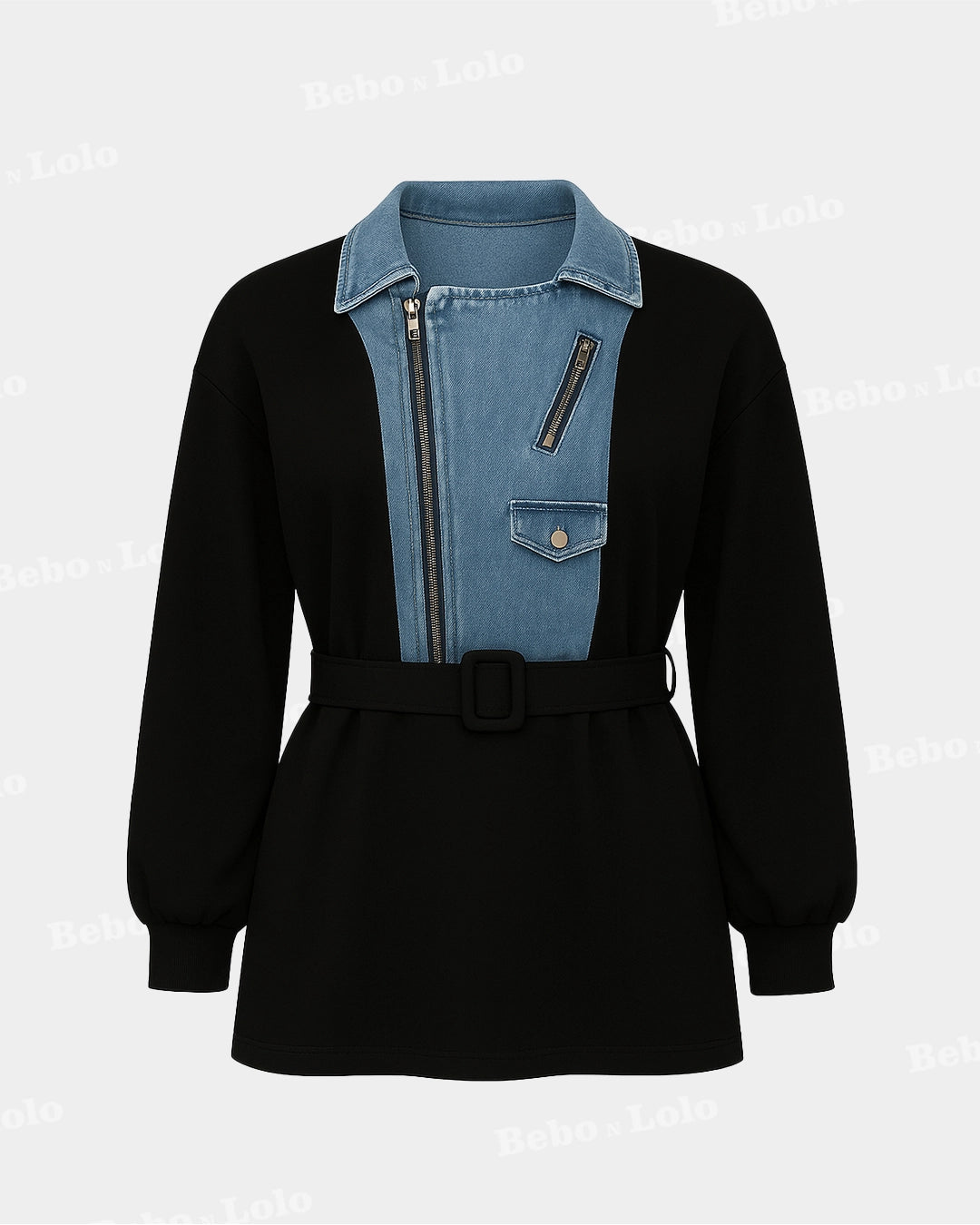 Black denim dress