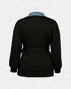 Black denim dress