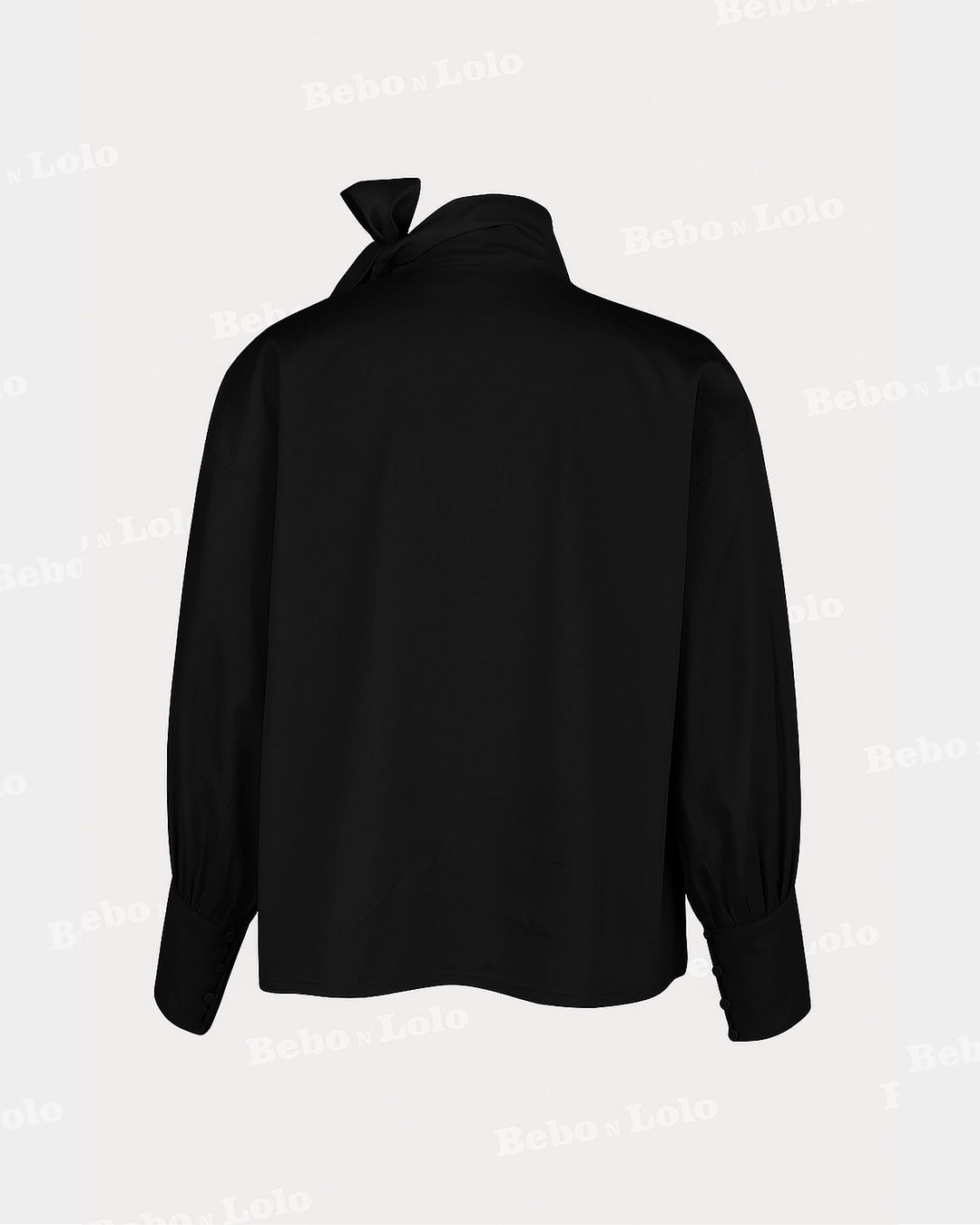 High Neck Shirt with Bow - bebonlolo