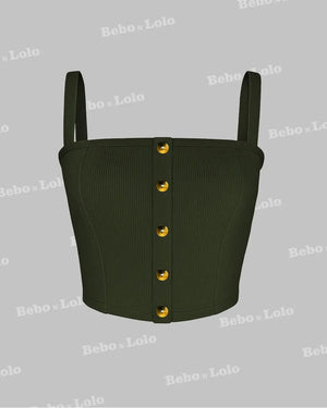Buttoned Ribbed Co-Ord Set