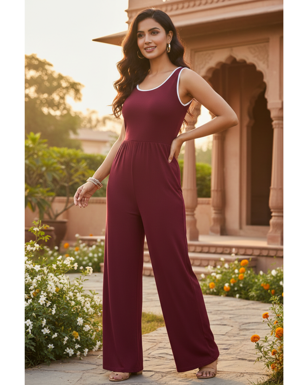 Women Round Neck Jumpsuit
