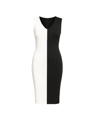 Black and white dress on a white background