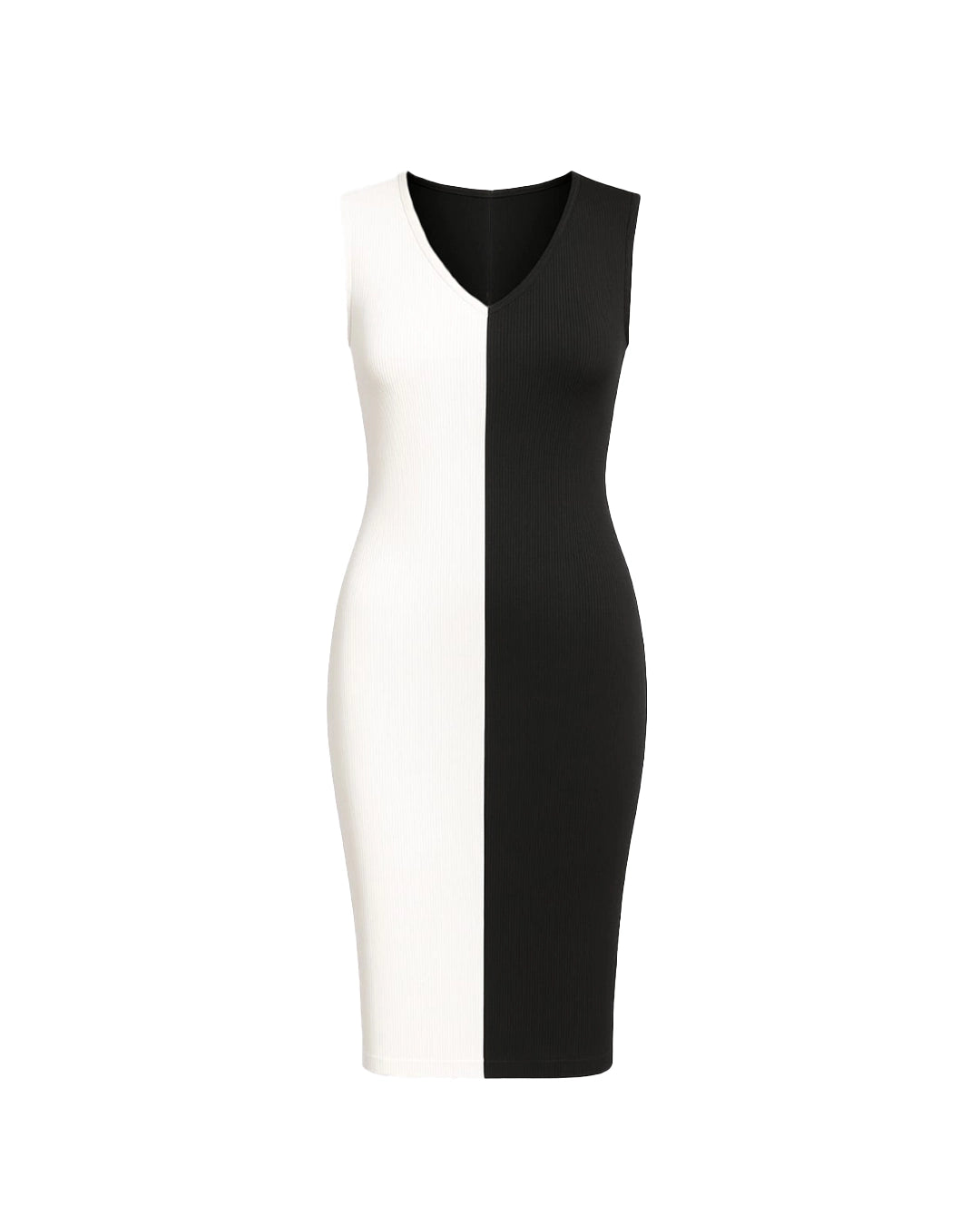 Black and white dress on a white background