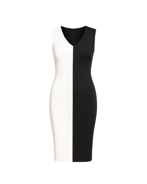 Black and white dress on a white background