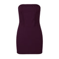 Purple strapless dress on a white background