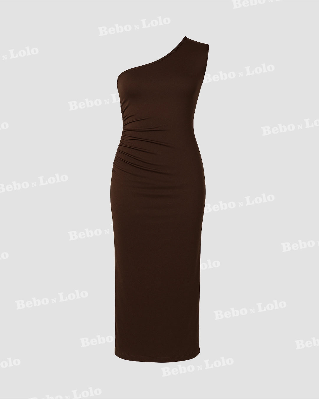 One Shoulder Bodycon Ruched Dress 