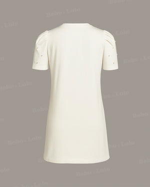Mini Dress with Stud & Bow - bebonlolo
