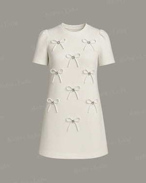 Silk Bow Mini Dress - bebonlolo