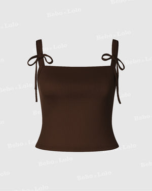 Bella Bow-Tie Ribbed Top