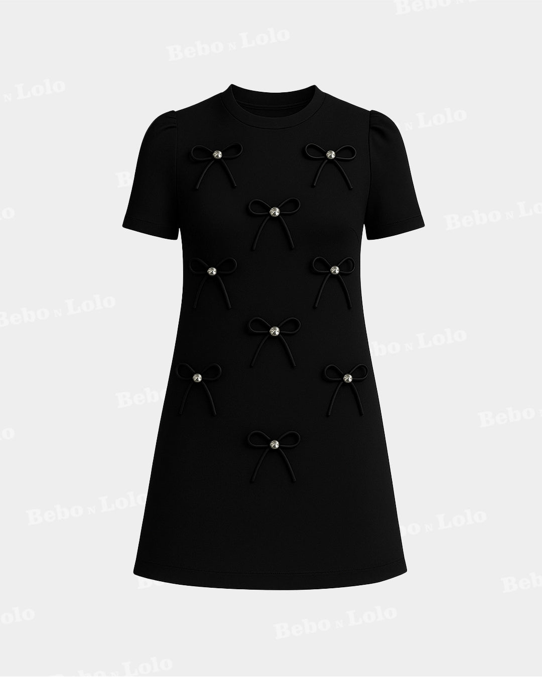 Silk Bow Mini Dress - bebonlolo