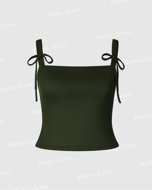Bella Bow-Tie Ribbed Top