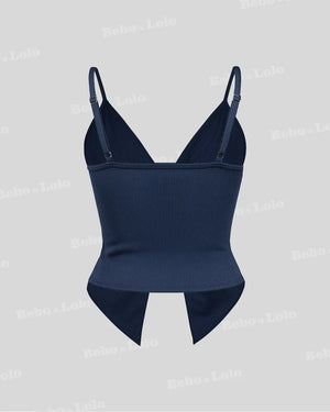 Twist Front Crisscross Strappy Top - bebonlolo