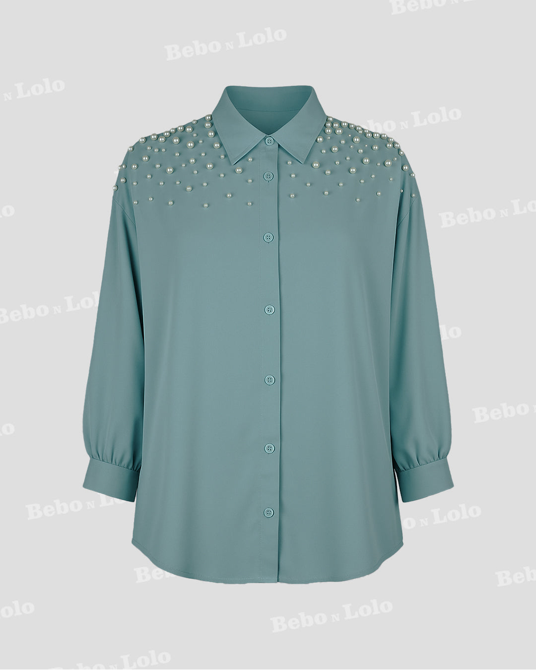 Pearl Shoulder Plus Size Shirt