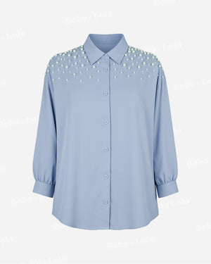 Pearl Shoulder Plus Size Shirt