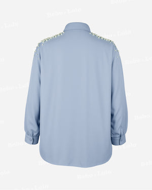 Pearl Shoulder Plus Size Shirt