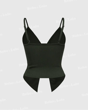 Twist Front Crisscross Sleeveless Top