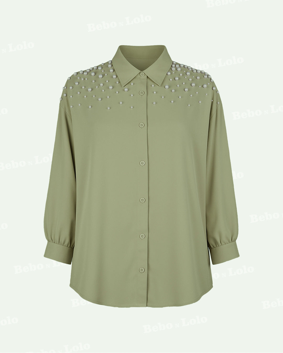 Pearl Shoulder Plus Size Shirt