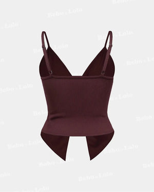 Twist Front Crisscross Sleeveless Top