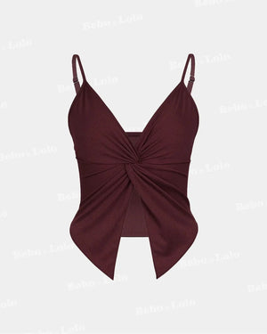 Twist Front Crisscross Sleeveless Top