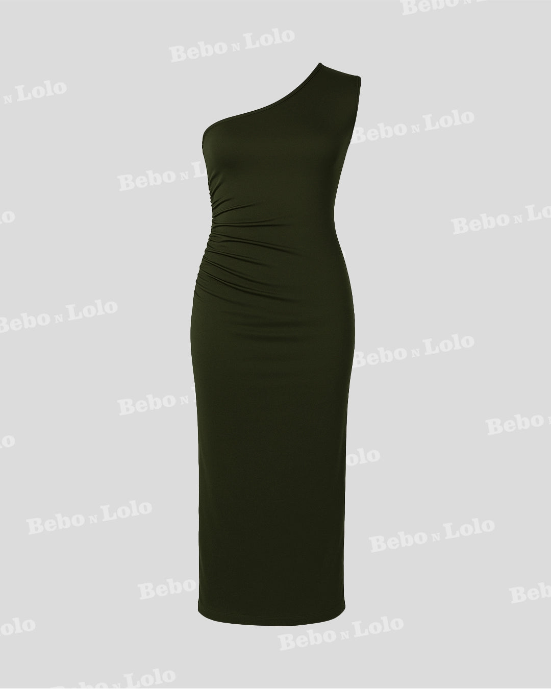 One Shoulder Bodycon Ruched Dress 