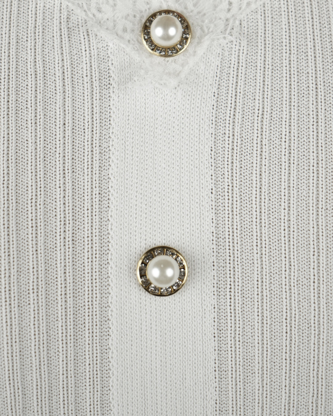 Pearl Trim Luxe Ribbed Knit waistcoat