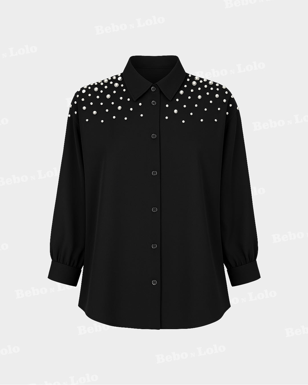 Pearl Shoulder Plus Size Shirt