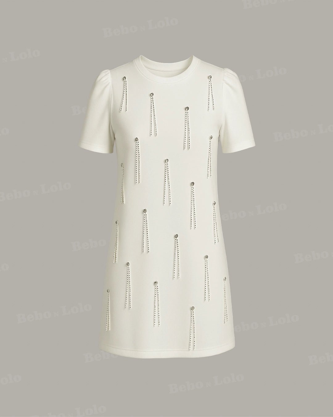 Embellished Mini Dress - bebonlolo