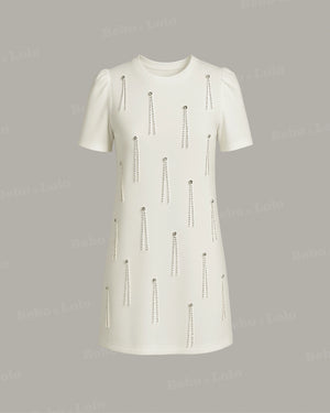 Embellished Mini Dress - bebonlolo