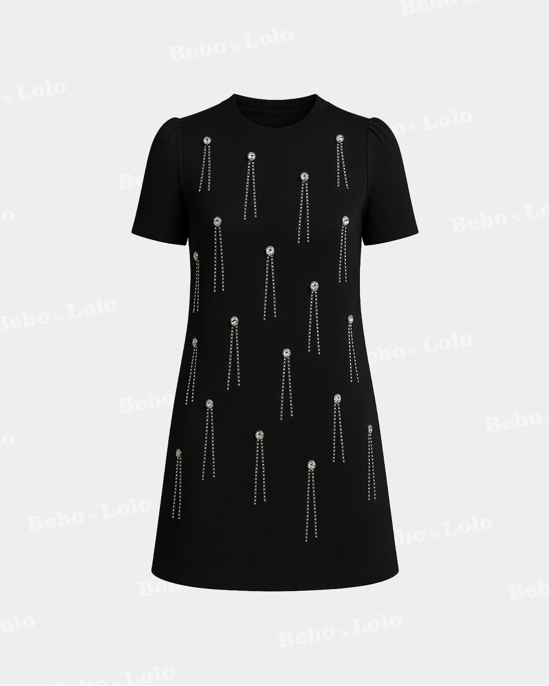 Embellished Mini Dress - bebonlolo