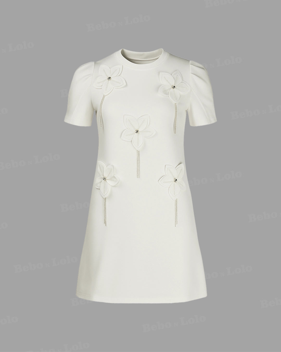Mini Dress With  Flower Chain Design