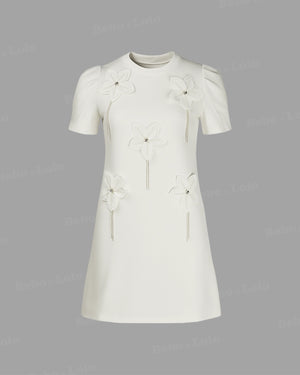 Mini Dress With  Flower Chain Design