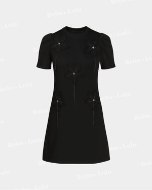 Mini Dress With  Flower Chain Design