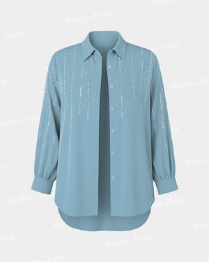 Crystal Line Drop Plus Size Shirt