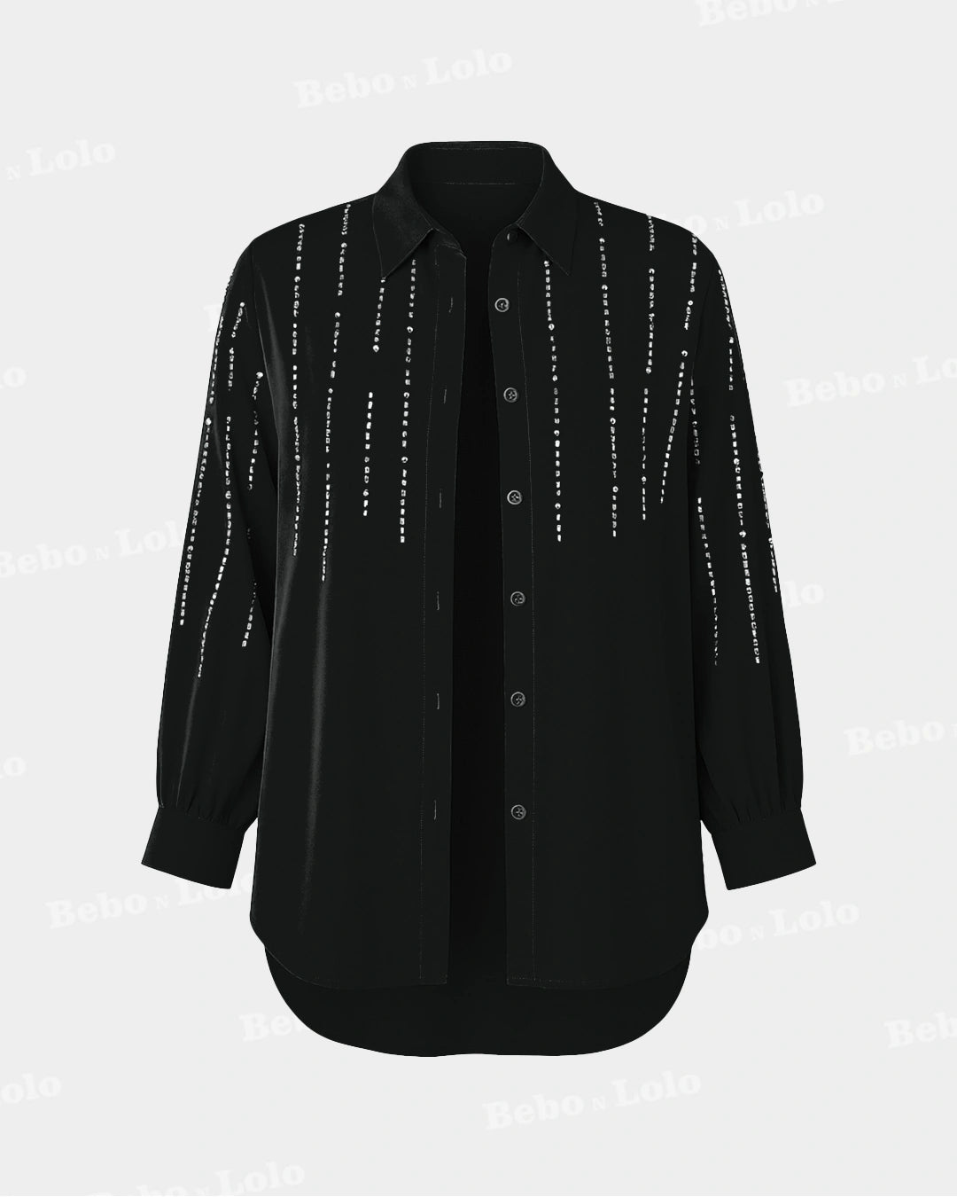 Crystal Line Drop Plus Size Shirt - bebonlolo