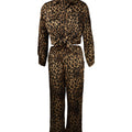Leopard print jumpsuit on a white background