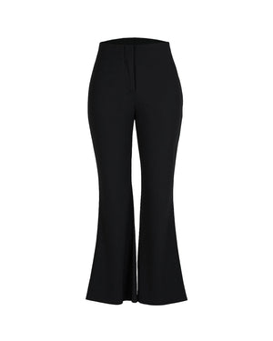 Black flared pants on a white background