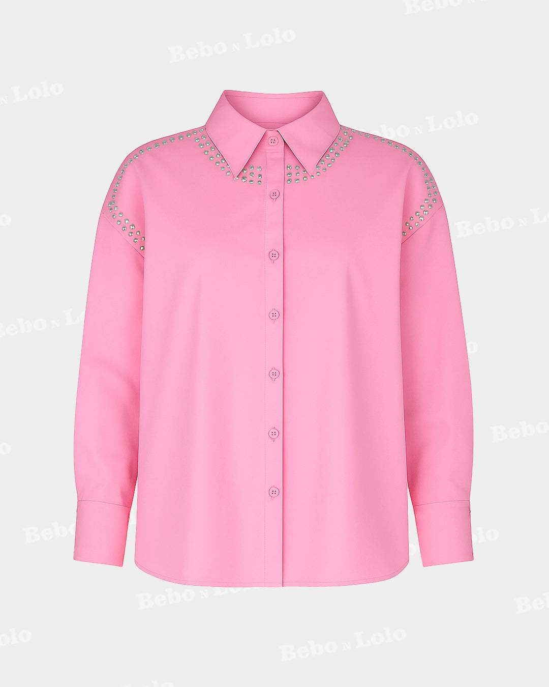 Metal Studded Plus Size Shirt