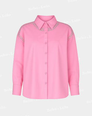 Metal Studded Plus Size Shirt