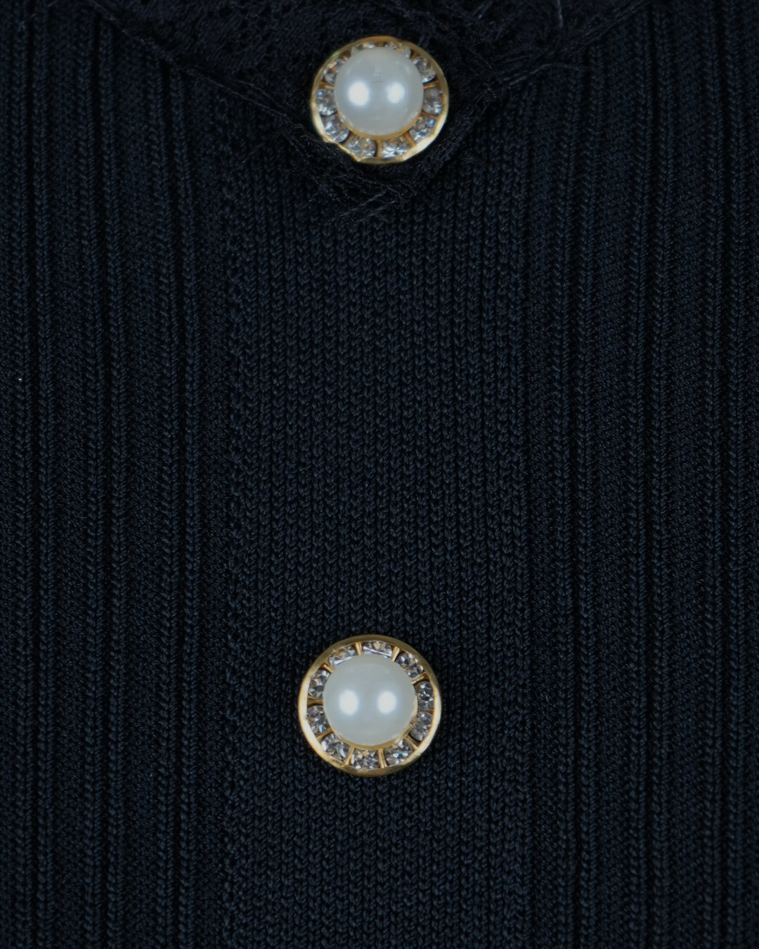 Pearl Trim Luxe Ribbed Knit waistcoat