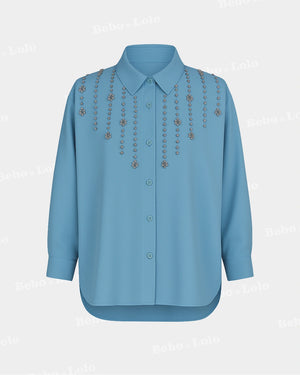 Heavy Crystal Studded Shirt