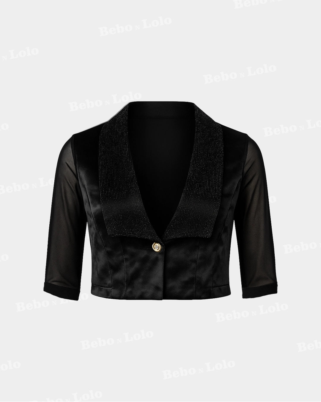 Velina Satin Mesh Evening Blazer